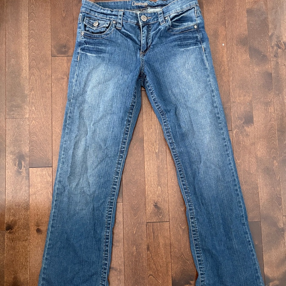 “Common Genes” low rise flare jeans